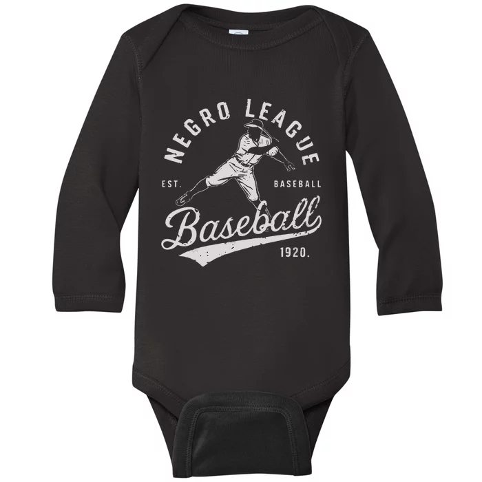 Vintage Negro League Baseball Est 1920 Baby Long Sleeve Bodysuit