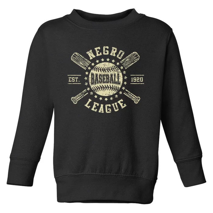 Vintage Negro League Baseball Black History Month Toddler Sweatshirt