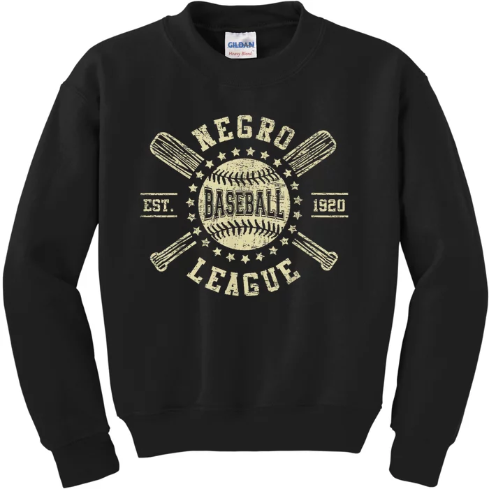 Vintage Negro League Baseball Black History Month Kids Sweatshirt