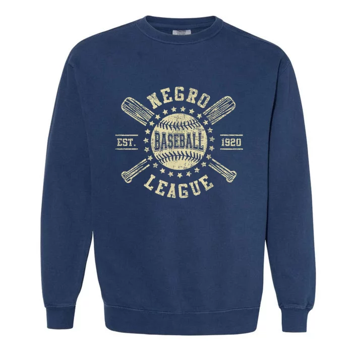 Vintage Negro League Baseball Black History Month Garment-Dyed Sweatshirt