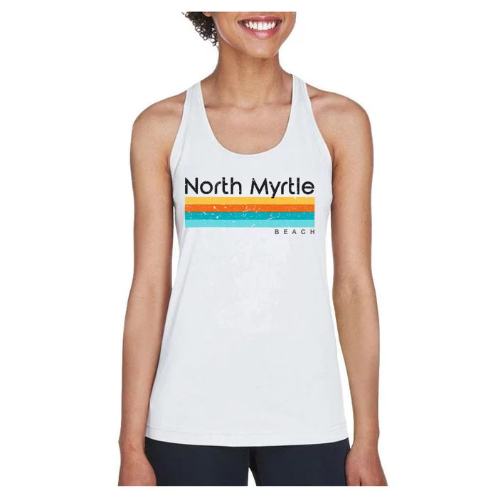 Vintage North Myrtle Beach Sc South Carolina Retro Design Women's Racerback Tank