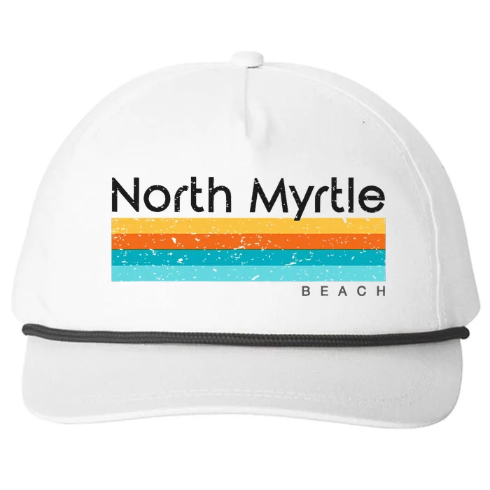 Vintage North Myrtle Beach Sc South Carolina Retro Design Snapback Five-Panel Rope Hat