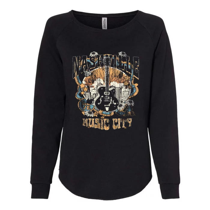 Vintage Nashville Music City Tennessee Womens California Wash Sweatshirt