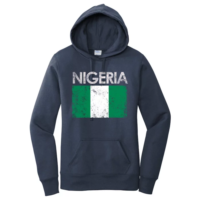 Vintage Nigeria Nigerian Flag Pride Gift Women's Pullover Hoodie