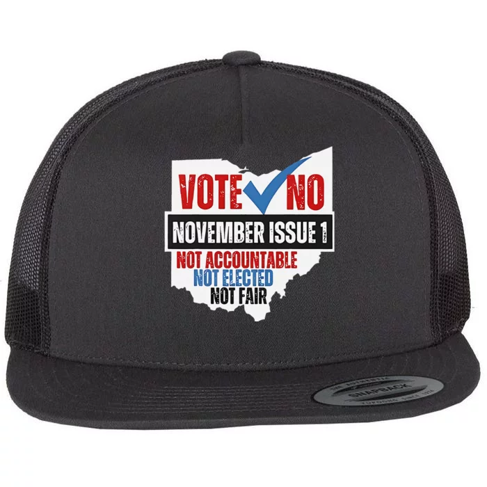 Vote No November Issue 1 Not Accountable Flat Bill Trucker Hat