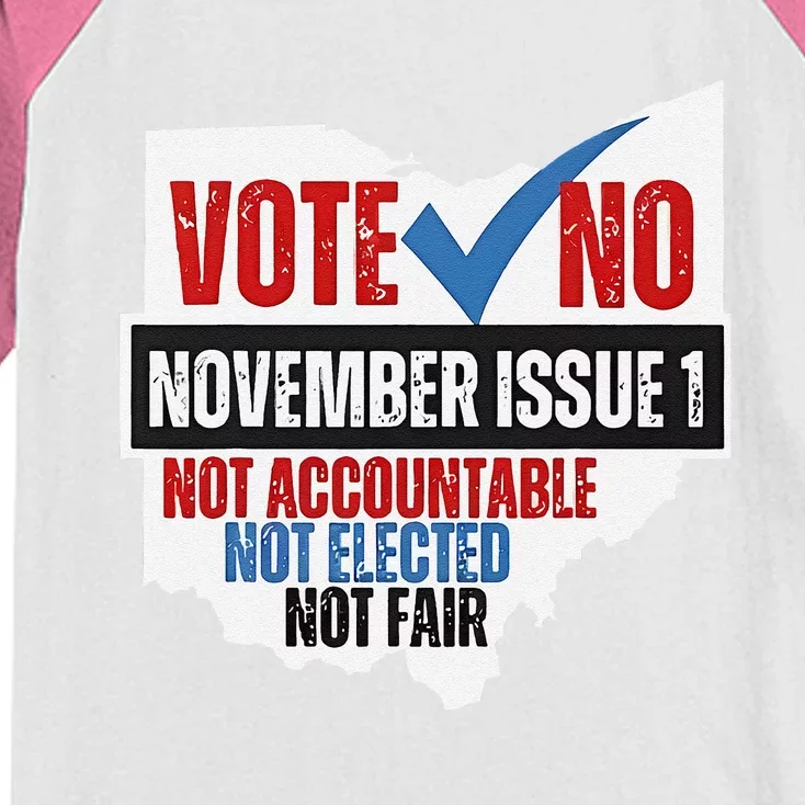 Vote No November Issue 1 Not Accountable Kids Colorblock Raglan Jersey