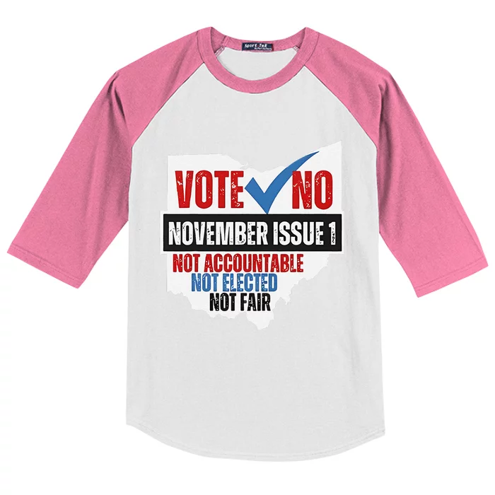 Vote No November Issue 1 Not Accountable Kids Colorblock Raglan Jersey