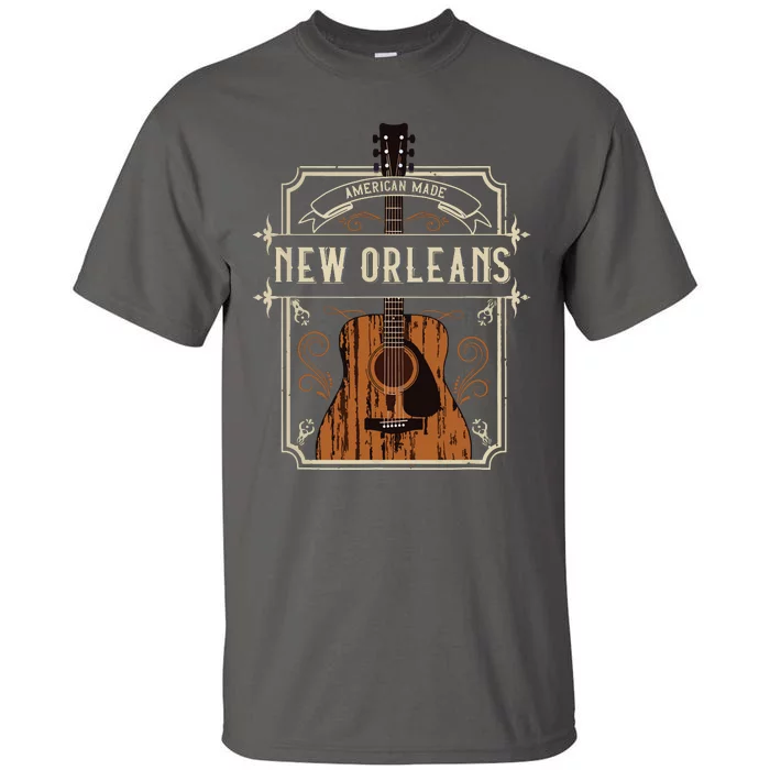 Vintage New Orleans Country Music Guitar Player Souvenirs Tall T-Shirt