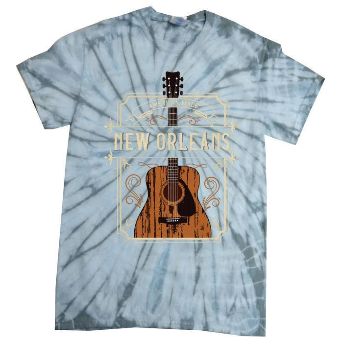 Vintage New Orleans Country Music Guitar Player Souvenirs Tie-Dye T-Shirt