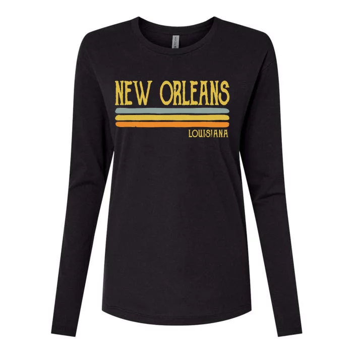 Vintage New Orleans Louisiana La Love Gift Souvenir Womens Cotton Relaxed Long Sleeve T-Shirt