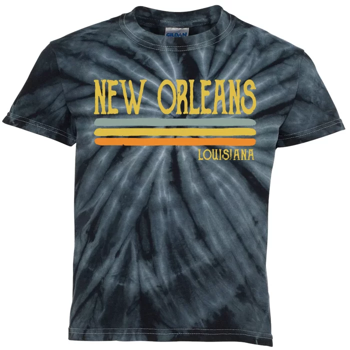 Vintage New Orleans Louisiana La Love Gift Souvenir Kids Tie-Dye T-Shirt