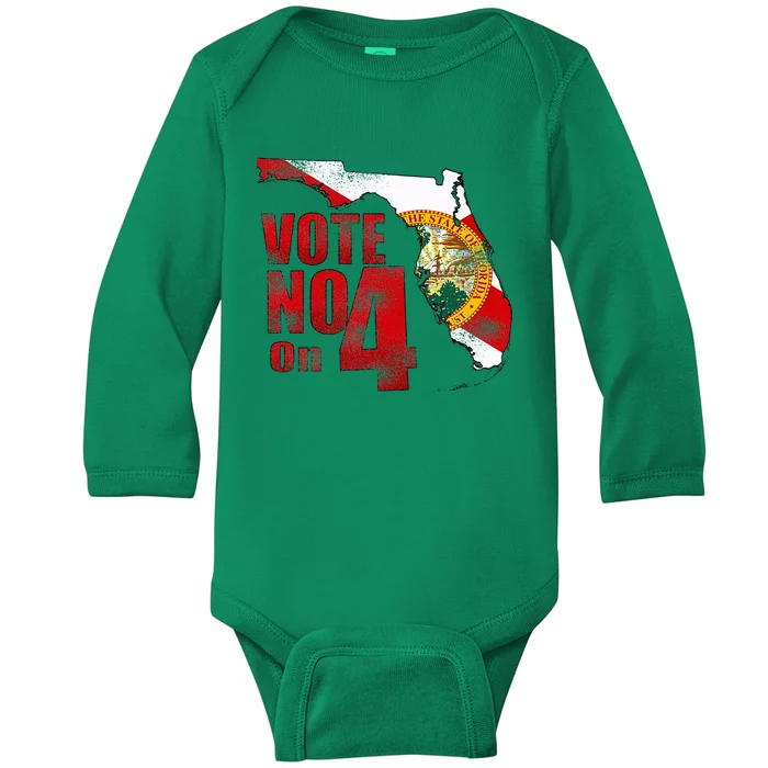 Vote No On 4 Baby Long Sleeve Bodysuit