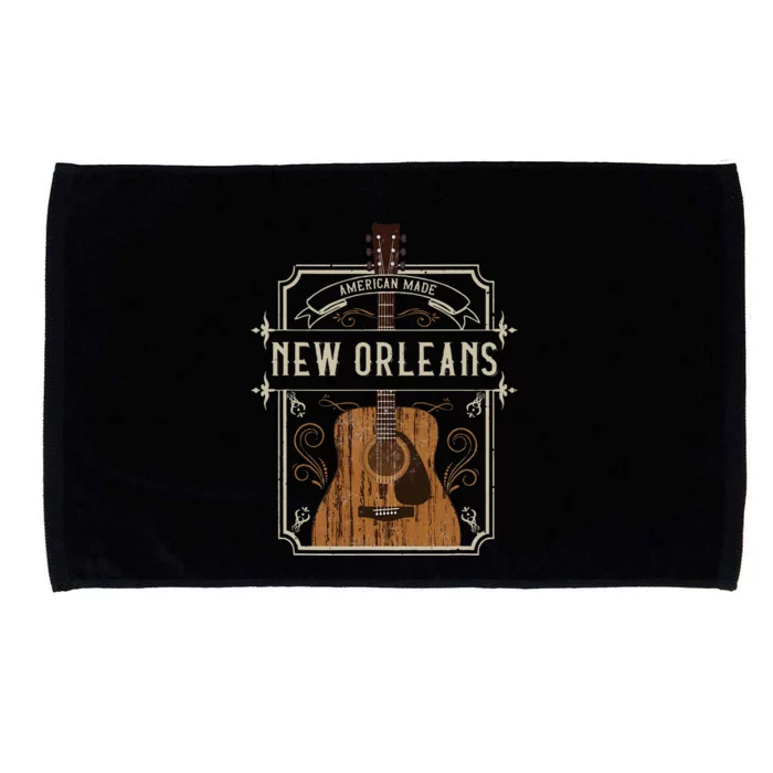 Vintage New Orleans Country Music Guitar Player Souvenirs Microfiber Hand Towel