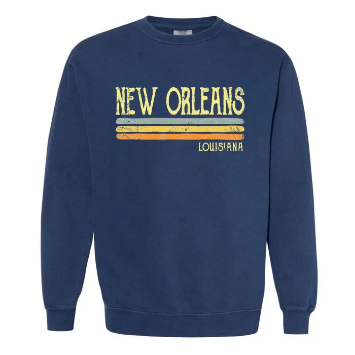 Vintage New Orleans Louisiana La Love Garment-Dyed Sweatshirt