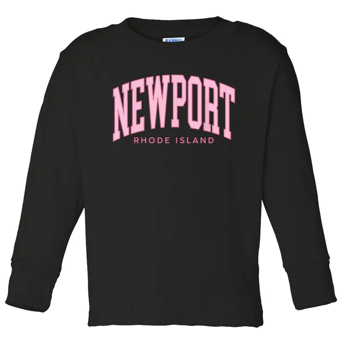 Vintage Newport Rhode Island Retro Prepp Girl Toddler Long Sleeve Shirt