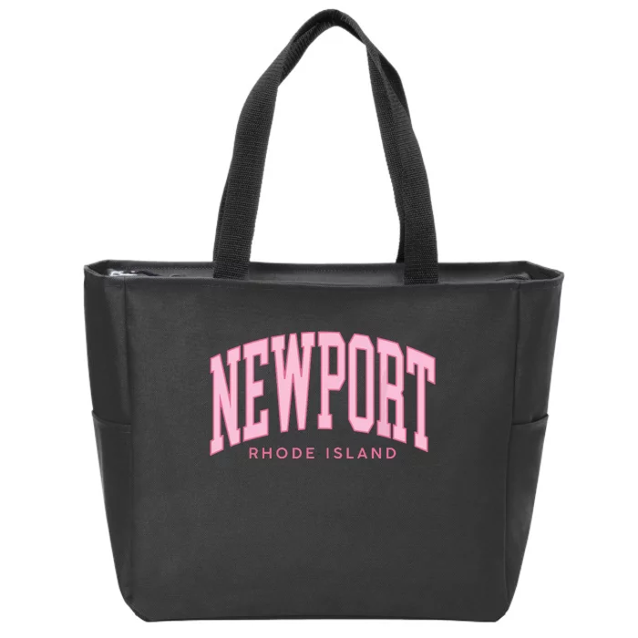 Vintage Newport Rhode Island Retro Prepp Girl Zip Tote Bag