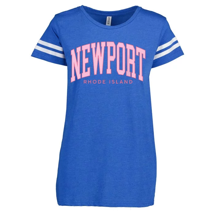 Vintage Newport Rhode Island Retro Prepp Girl Enza Ladies Jersey Football T-Shirt