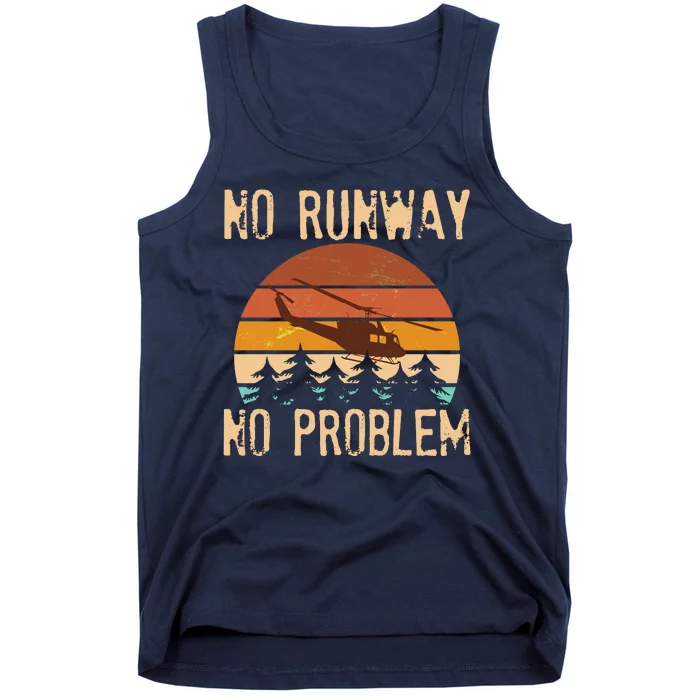 VIntage No Runway No Problem Helicopter Tank Top