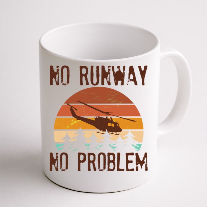 VIntage No Runway No Problem Helicopter Front & Back Coffee Mug