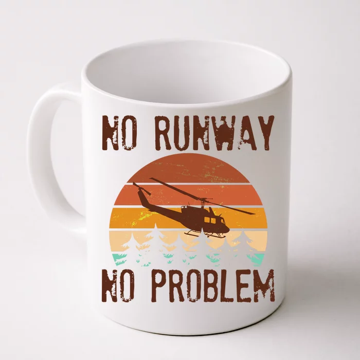 VIntage No Runway No Problem Helicopter Front & Back Coffee Mug