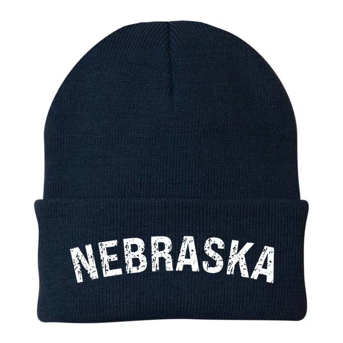 Vintage Nebraska Red Retro Knit Cap Winter Beanie