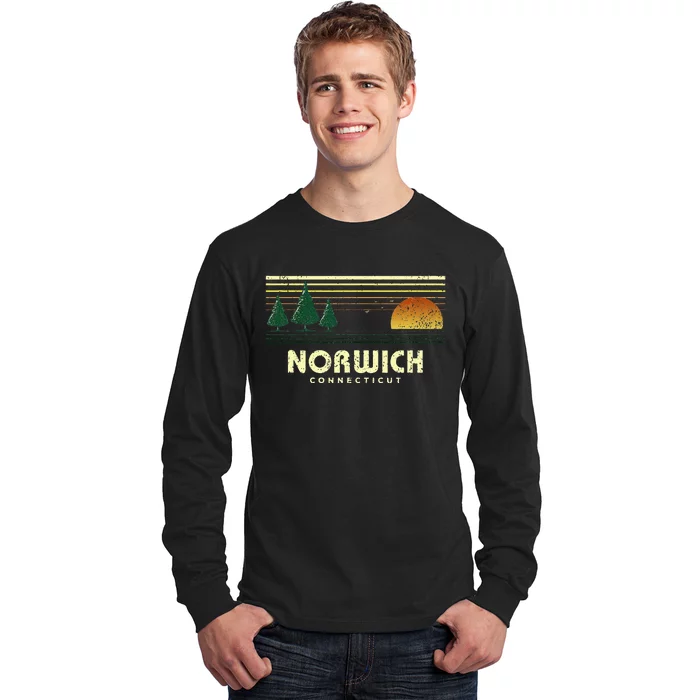 Vintage Norwich Sunset Connecticut Souvenir Long Sleeve Shirt