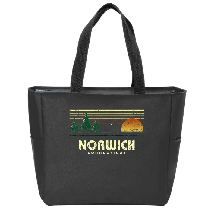 Vintage Norwich Sunset Connecticut Souvenir Zip Tote Bag