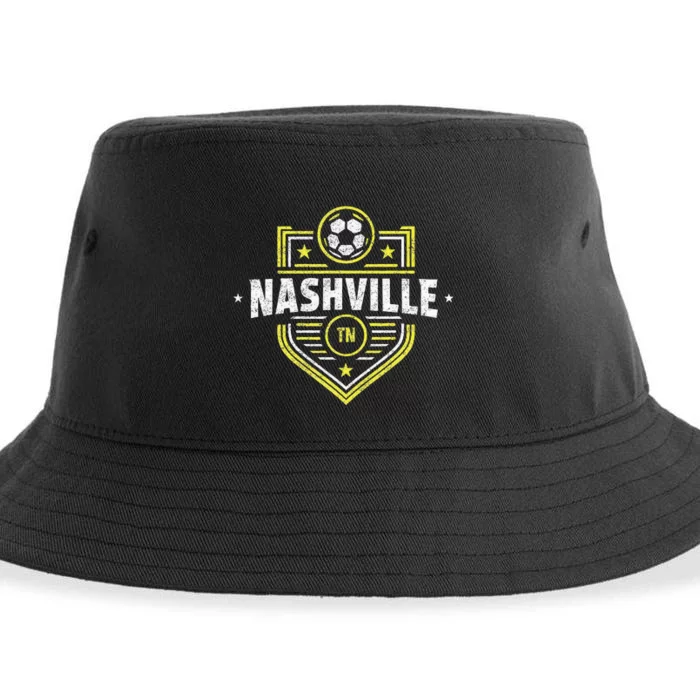 Vintage Nashville Tn Emblem Distressed Sustainable Bucket Hat