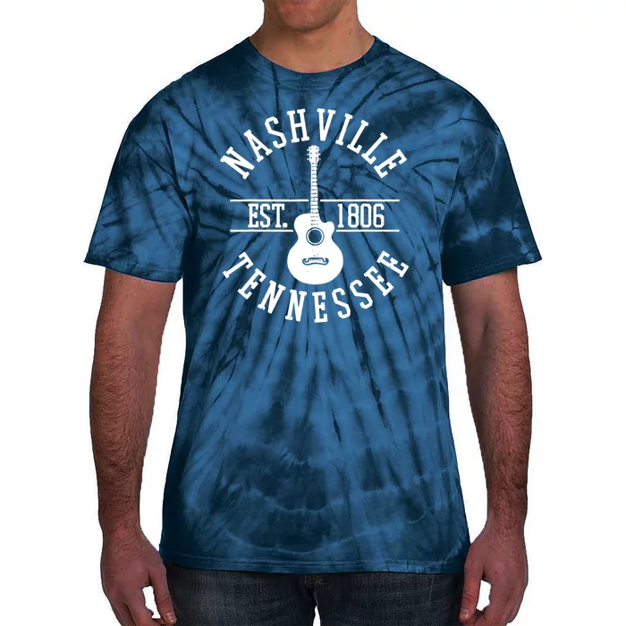 Vintage Nashville Tennessee Guitar Country Music City Tie-Dye T-Shirt