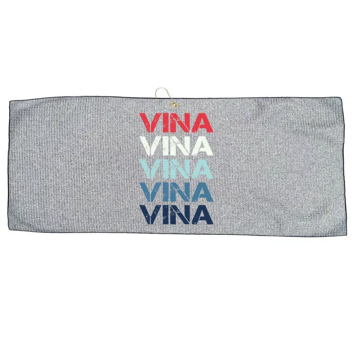 Vina Name T Shirt Vina Classic Vintage Large Microfiber Waffle Golf Towel