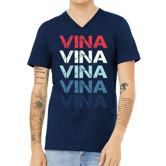 Vina Name T Shirt Vina Classic Vintage V-Neck T-Shirt