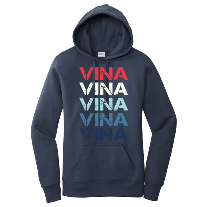 Vina Name T Shirt Vina Classic Vintage Women's Pullover Hoodie