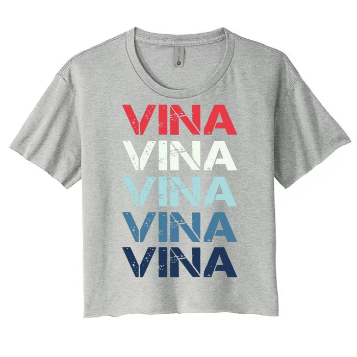 Vina Name T Shirt Vina Classic Vintage Women's Crop Top Tee