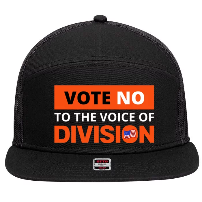 Vote No To The Voice Of Division 7 Panel Mesh Trucker Snapback Hat