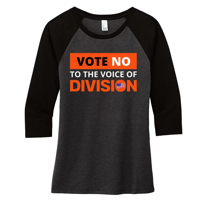 Vote No To The Voice Of Division Women's Tri-Blend 3/4-Sleeve Raglan Shirt