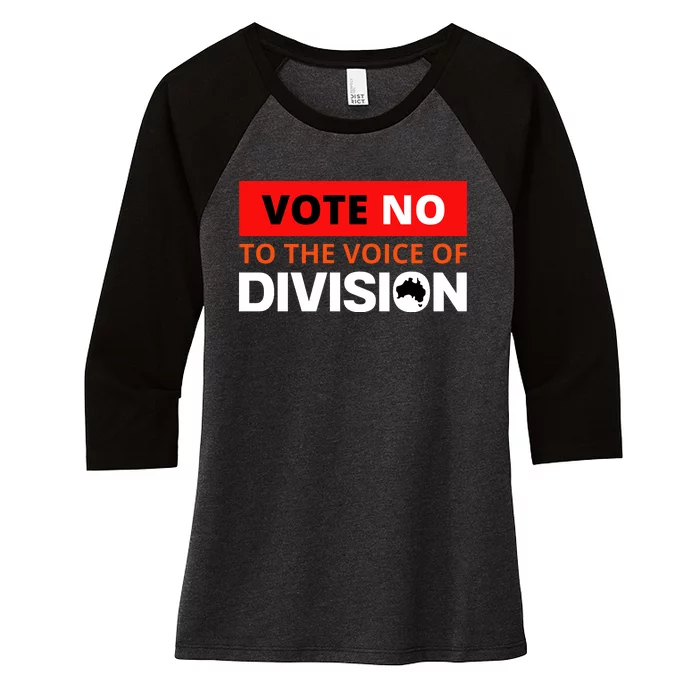 Vote No To The Voice Of Division Women's Tri-Blend 3/4-Sleeve Raglan Shirt