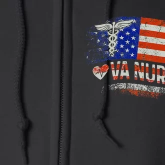 VA Nurse Trauma Nurse Nursing Proud Veterans Affair Nurse Full Zip Hoodie