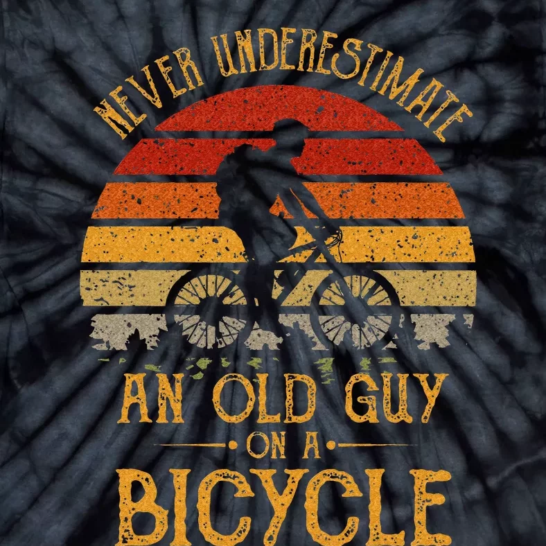 Vintage Never Underestimate An Old Guy On A Bicycle Cycling Tie-Dye T-Shirt