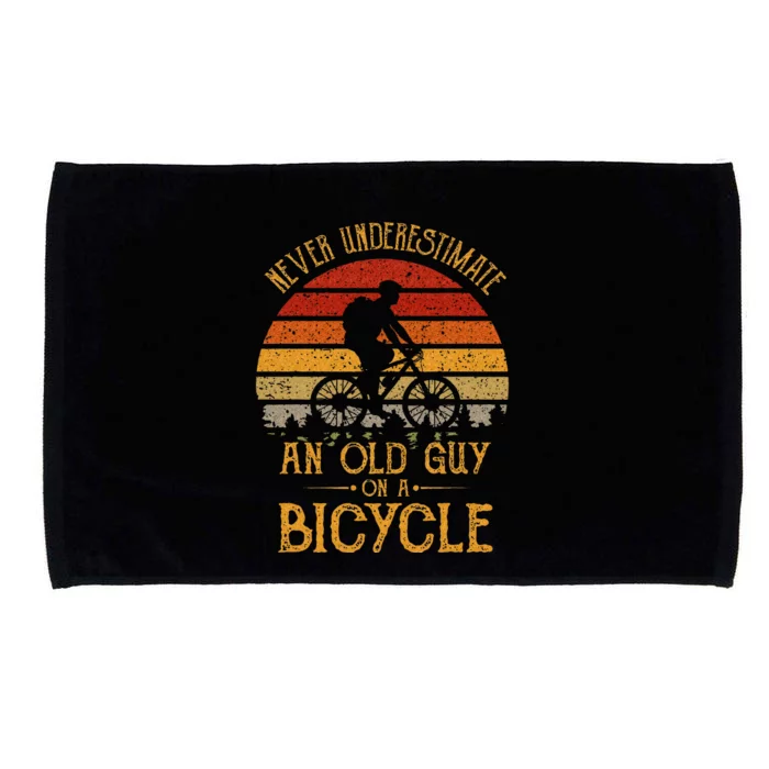 Vintage Never Underestimate An Old Guy On A Bicycle Cycling Microfiber Hand Towel