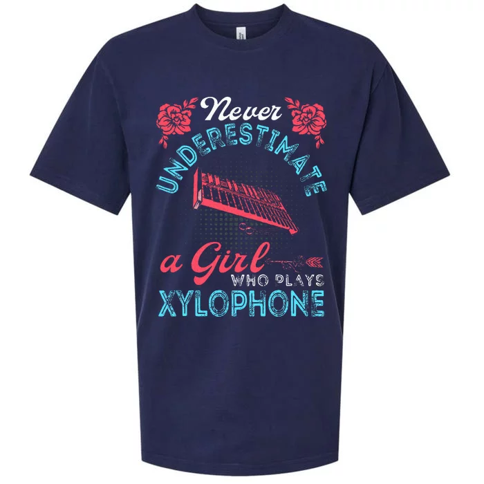 Vintage Never Underestimate Girl Who Plays Xylophone Musical Sueded Cloud Jersey T-Shirt