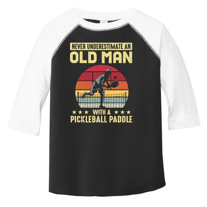 Vintage Never Underestimate An Old Man Pickleball Paddle Toddler Fine Jersey T-Shirt