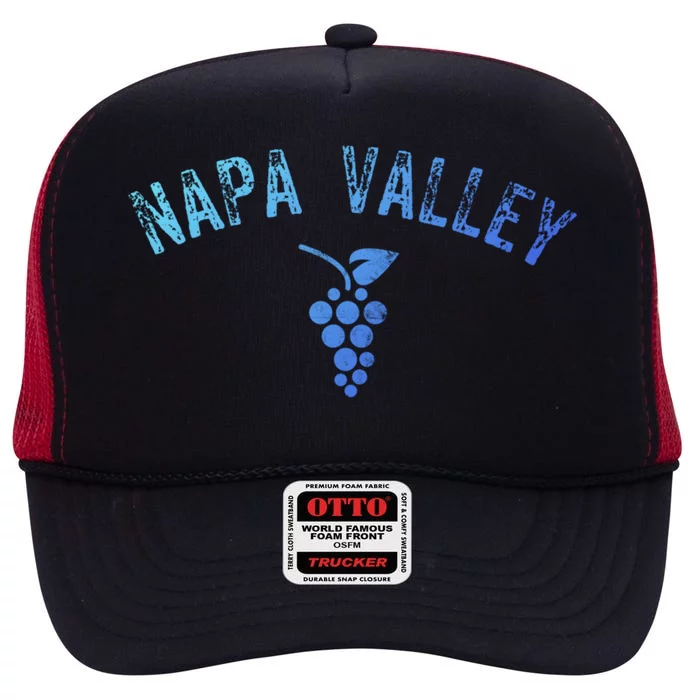 Vintage Napa Valley California Wine Country Meaningful Gift Souvenir Meaningful High Crown Mesh Trucker Hat