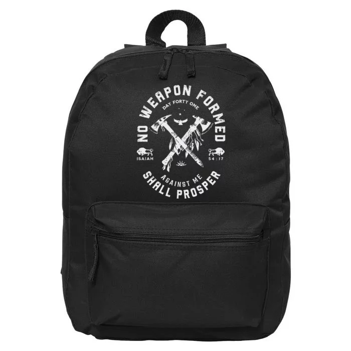 Vintage No Weapon Formed Against Me Shall Prosper Christian 16 in Basic Backpack