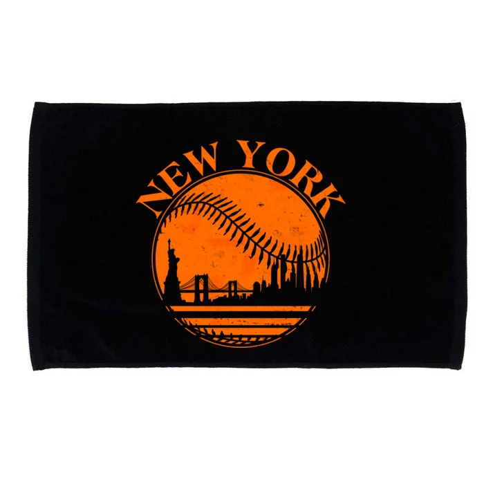 Vintage New York City Skyline Baseball Microfiber Hand Towel