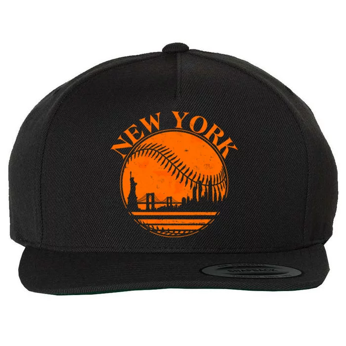 Vintage New York City Skyline Baseball Wool Snapback Cap