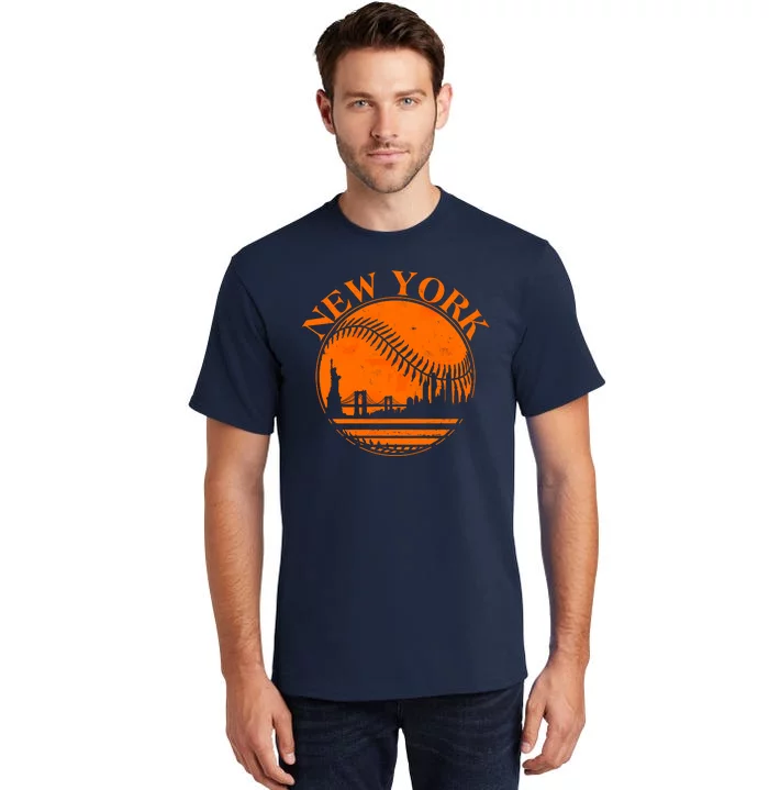 Vintage New York City Skyline Baseball Tall T-Shirt