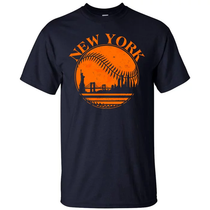 Vintage New York City Skyline Baseball Tall T-Shirt