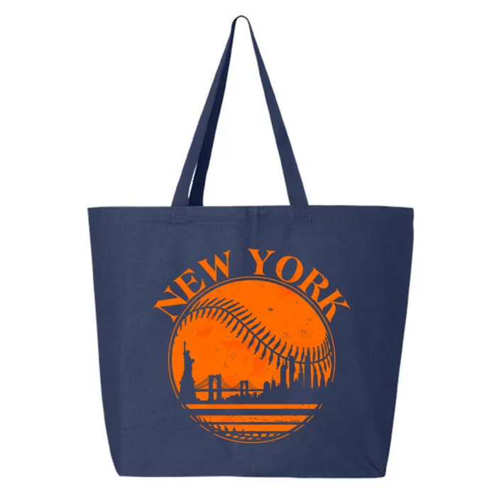 Vintage New York City Skyline Baseball 25L Jumbo Tote