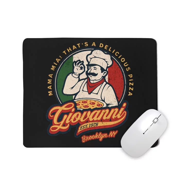 Vintage New York Pizza Retro 70s Giovanni Brooklyn Ny Mousepad