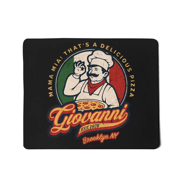 Vintage New York Pizza Retro 70s Giovanni Brooklyn Ny Mousepad